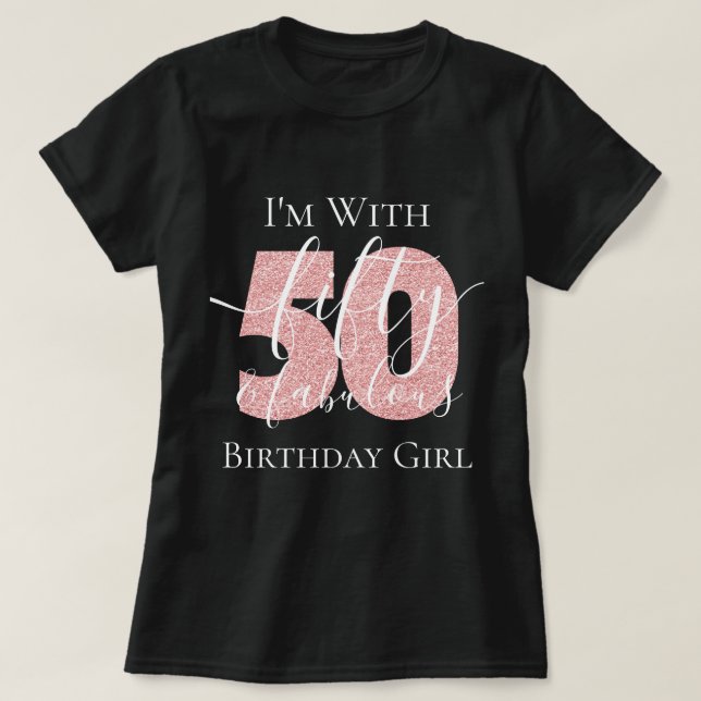 T-shirt Parties scintillant d'anniversaire de l'Rose perso (Design devant)