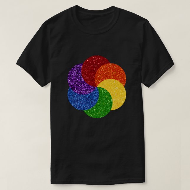 T-shirt Parties scintillant de fierté Rainbow Swirl (Design devant)