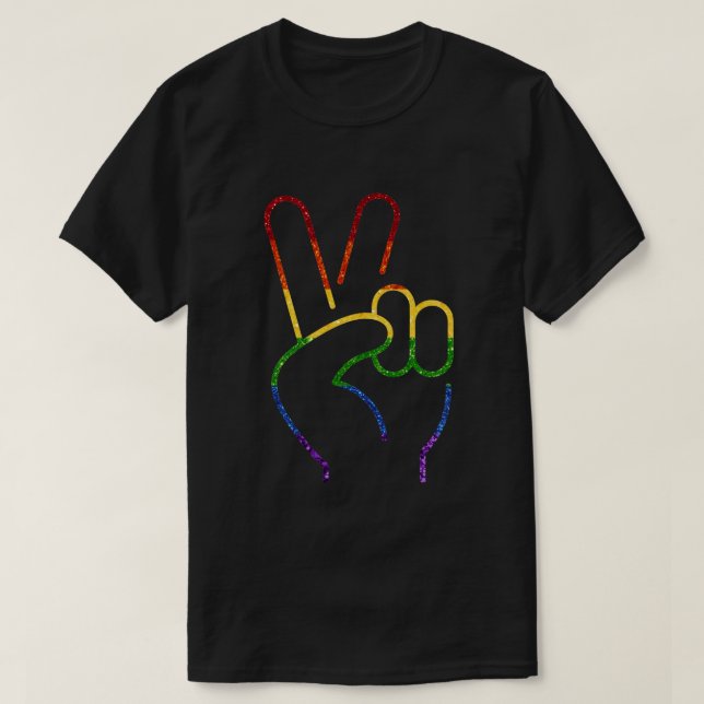 T-shirt PARTIES SCINTILLANT de la fierté arc-en-ciel LGBT (Design devant)