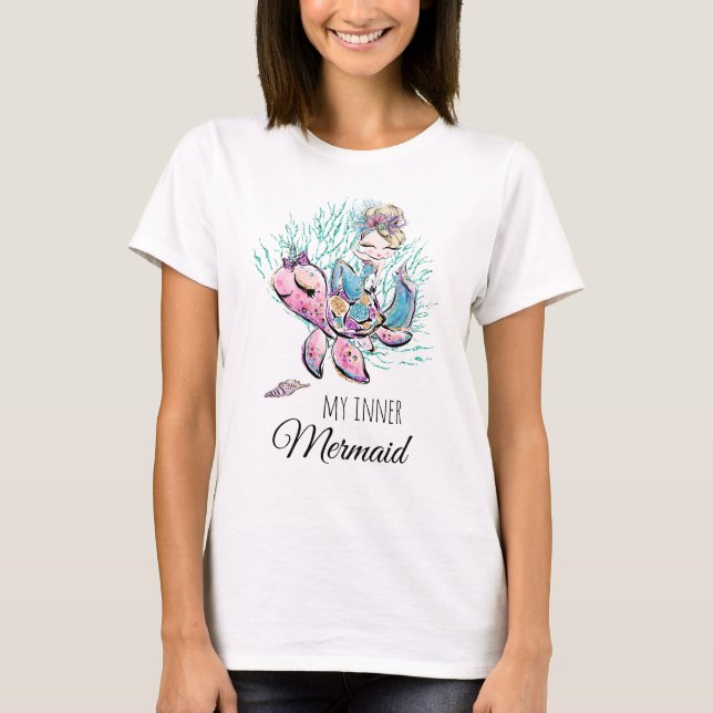 T-shirt *~* Parties scintillant de sirène magique Tortue d (Devant)