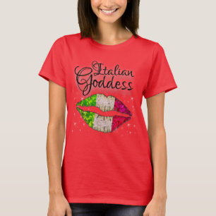 T-shirt Parties scintillant Diva italienne Princesse Déess