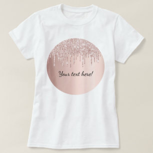 T-shirt parties scintillant en or rose gouttes goutte gout
