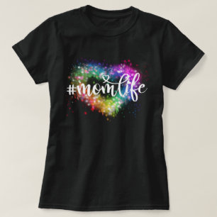 T-shirt Parties scintillant étincelante colorée coeur mère