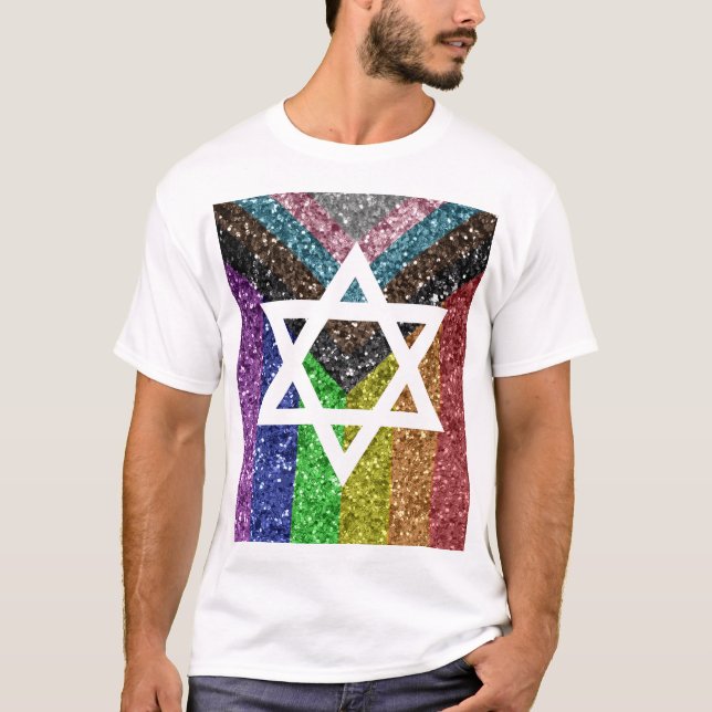 T-shirt Parties scintillant gay pride Transexuel Etoile ju (Devant)