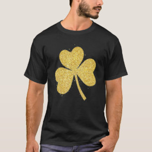 T-shirt Parties scintillant Gold Lucky Shamrock C Irish Fu