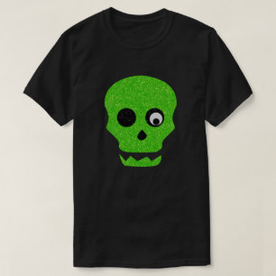T-shirt Parties scintillant Halloween crâne vert