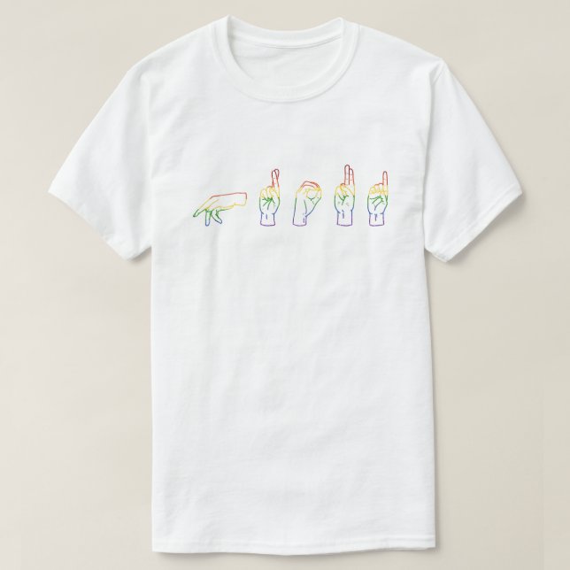 T-shirt PARTIES SCINTILLANT LGBT Arc-en-ciel ASL Fière T-s (Design devant)