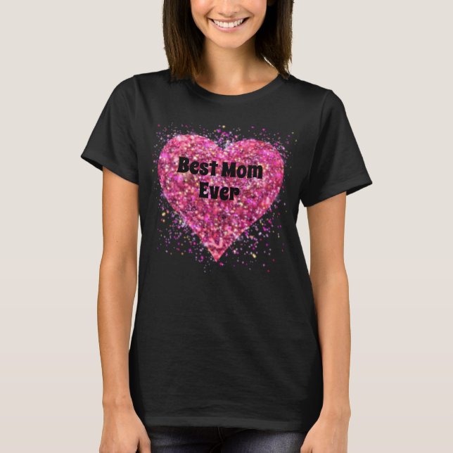 T-shirt Parties scintillant rose étincelle coeur meilleur  (Devant)