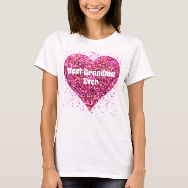 T-shirt Parties scintillant rose étincelle coeur meilleur  (Devant)