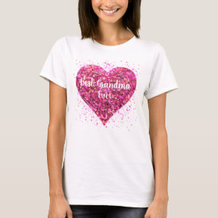 T-shirt Parties scintillant rose étincelle coeur meilleur