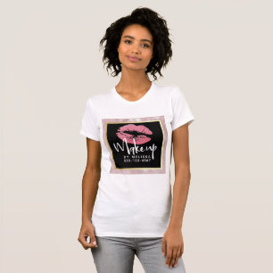 T-shirt Parties scintillant rose lèvres et Rose Feuille or