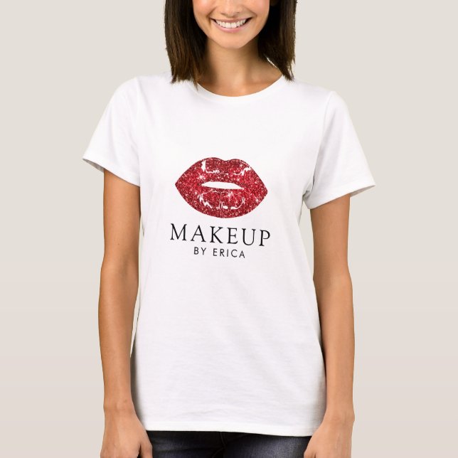 T-shirt Parties scintillant rouge moderne Lipstick Lipstic (Devant)