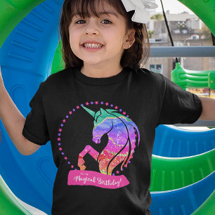 T-shirt Parties scintillant Unicorn Arc-en-ciel C'est mon 