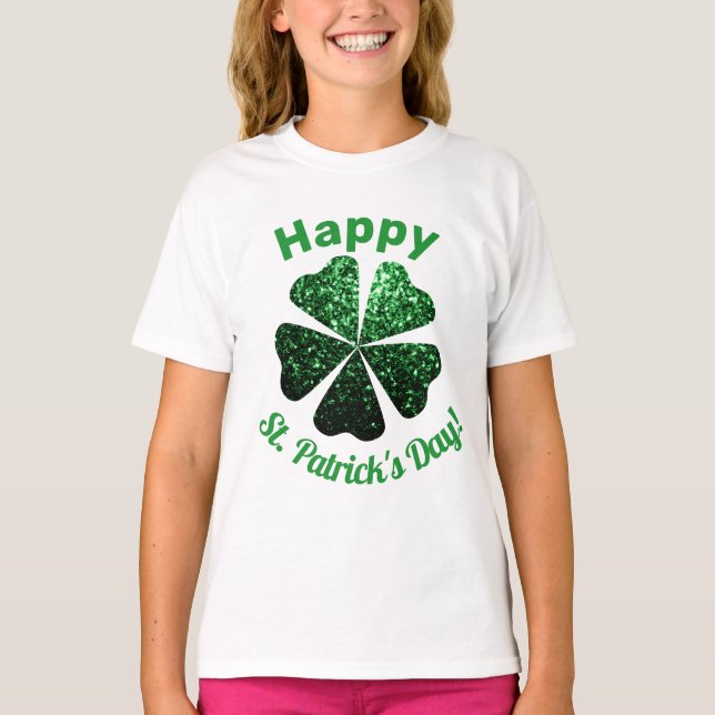 T-shirt Parties scintillant vert foncé pétillant Shamrock  (Devant)