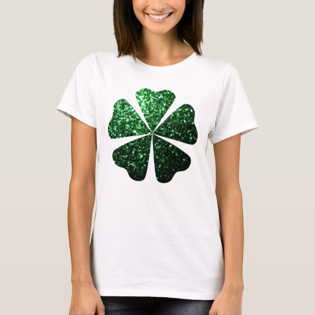 T-shirt Parties scintillant vert foncé scintille Shamrock  (Devant)