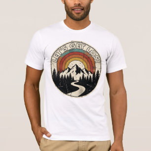 T-shirt Partons à l'Aventure Perdue Montagne Rétro Extérie