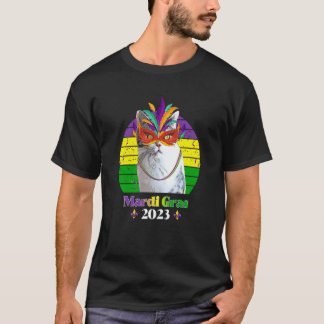 T-shirt Party Cat Mask Beads Mardi Gras 2023 14