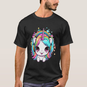 T-shirt Party Rainbow Unicorn House Music Festival Dj