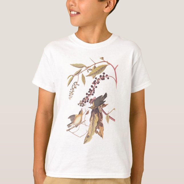 T-shirt Paruline mangeuse de ver d'Audubon (Devant)