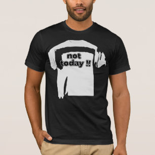 T-shirt Pas aujourd'hui Citation drôle en gras Noir et bla