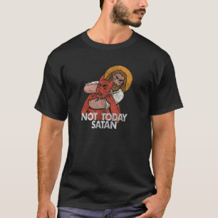 T-shirt Pas aujourd'hui Satan Jiu Jitsu Vintage Christian 