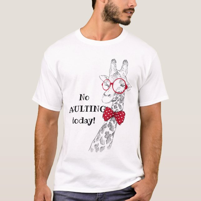 T-shirt Pas d'adultes aujourd'hui drôle Giraffe (Devant)