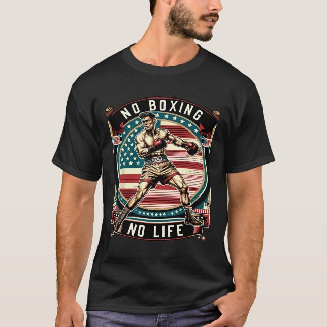 T-shirt Pas de boxe Pas de vie Homme Américain Boxe (Devant)