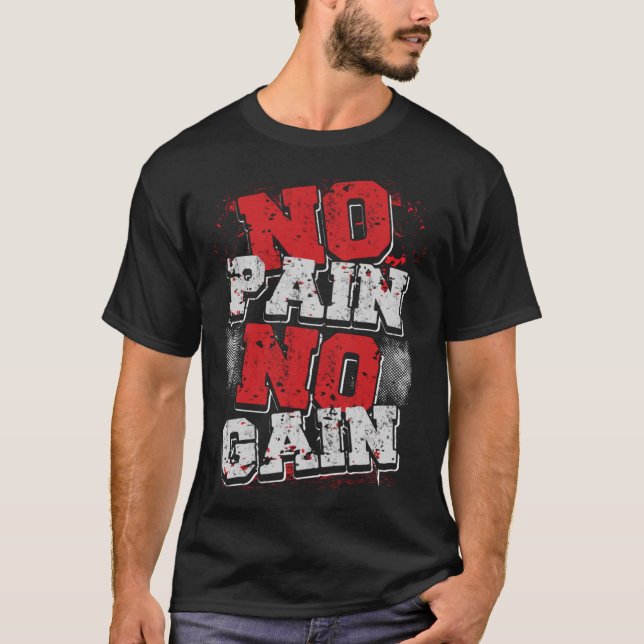 T-shirt Pas de douleur Pas de gain Bodybuilding Fitness Fi (Devant)