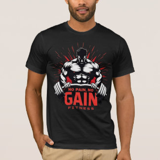 T-shirt Pas de douleur, pas de gain – Conception de gym ha