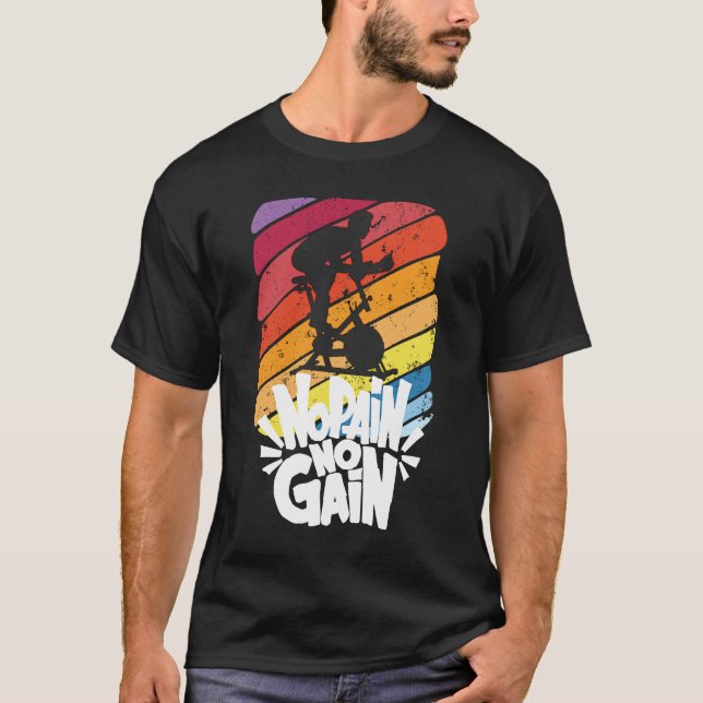 T-shirt Pas de douleur Pas de gain Cyclisme intérieur clas (Devant)