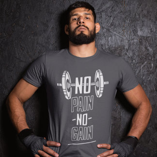 T-shirt Pas de douleur, pas de gain Haltère Motiv