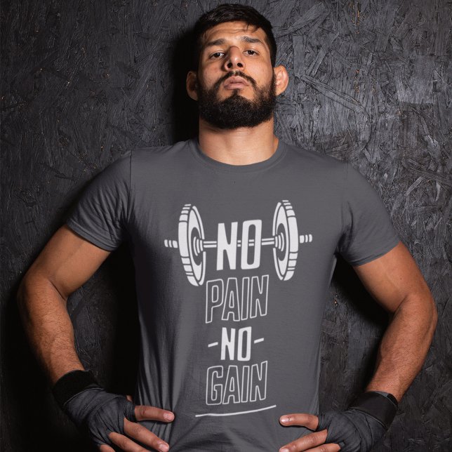 T-shirt Pas de douleur, pas de gain Haltère Motiv (Créateur téléchargé)