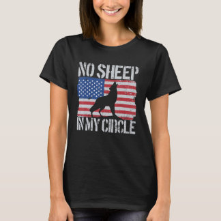 T-shirt Pas De Mouton Dans Mon Cercle Drapeau Américain Pa