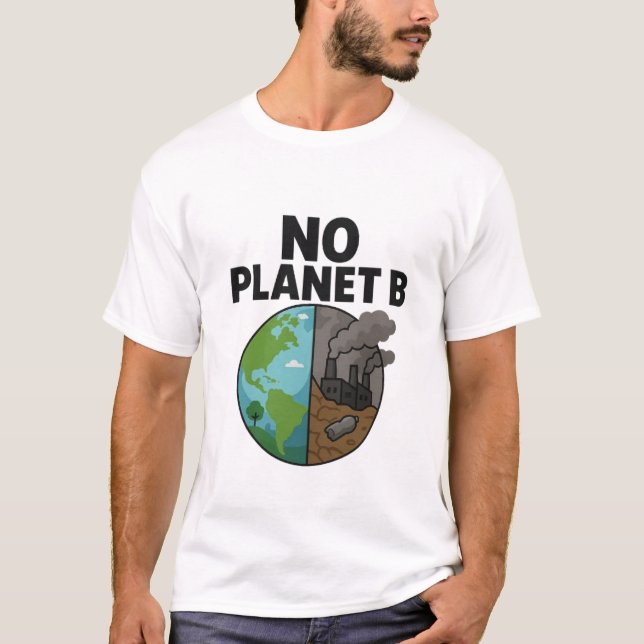 T-shirt Pas de planète B Terre Contraste Bold Eco Sensibil (Devant)