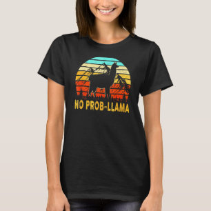 T-shirt Pas de problème Pas de Prob Llama Alpaca Retro Sty