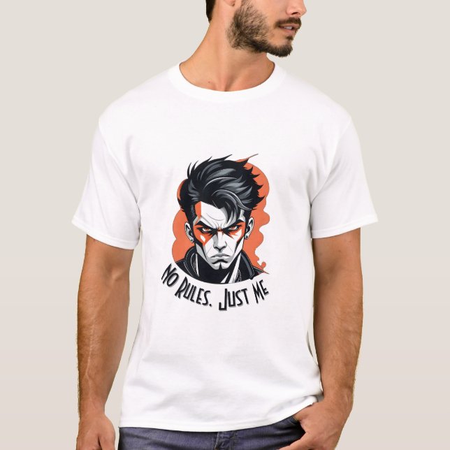 T-shirt Pas De Règles Juste Moi Bold Mal Garçon Graphic Te (Devant)