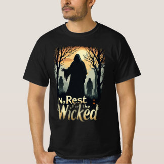 T-shirt Pas de repos pour les méchants Vibes d'horreur Hal