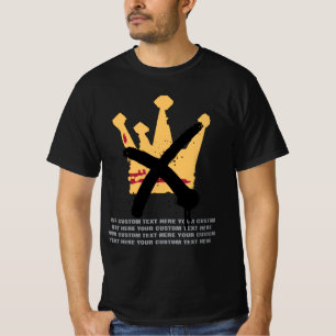 T-shirt Pas de roi anti-monarchie Custom Protest GRAY (gra