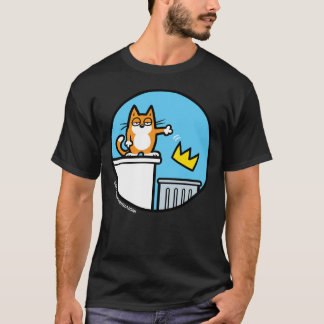 T-shirt Pas de rois - Le chat jette la couronne à la poube