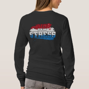 T-shirt Pas de stress - Rouge Blanc Bleu Positif Esprit