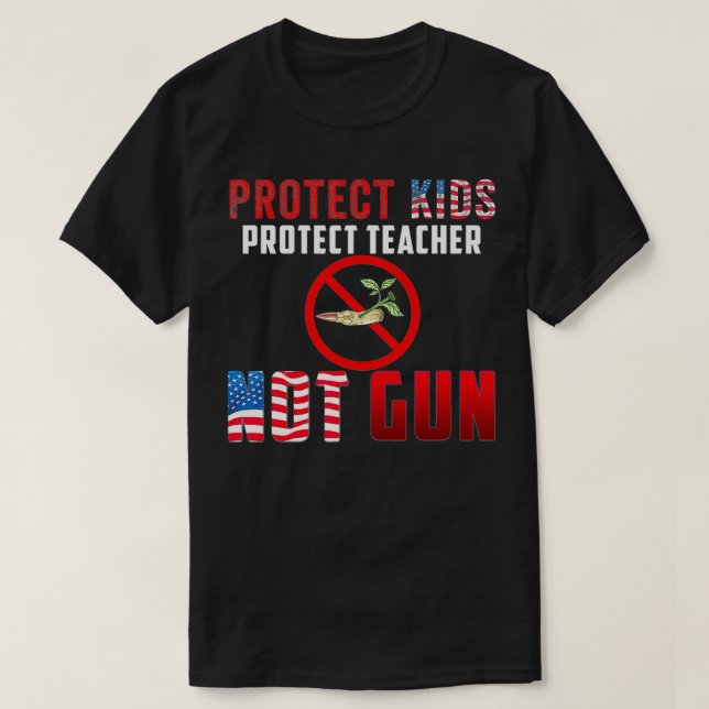 T-shirt Pas les armes à feu protéger les enfants protéger  (Design devant)