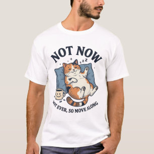 T-shirt Pas maintenant chat paresseux Gravure vintage Dess