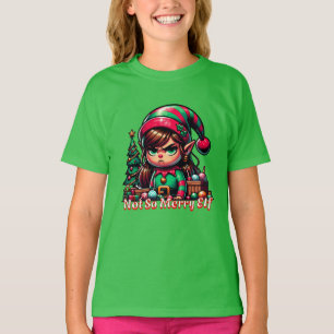 T-shirt Pas très joyeux elf de Noël
