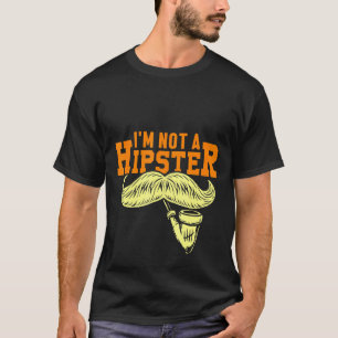 T-shirt Pas une moustache de hipster fumeur de pipe Hippie