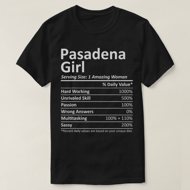 T-shirt PASADENA L CA CALIFORNIA Funny City Home Roots USA (Design devant)