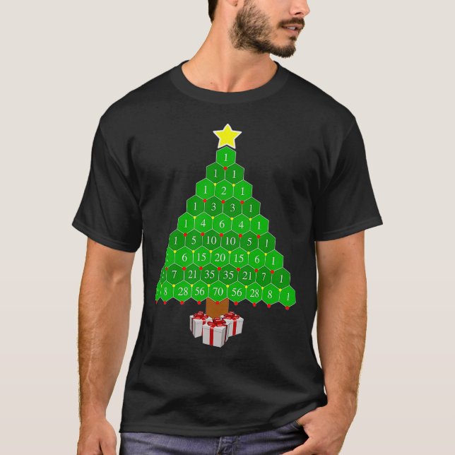 T-shirt Pascales Triangle Math Arbre de Noël  (Devant)