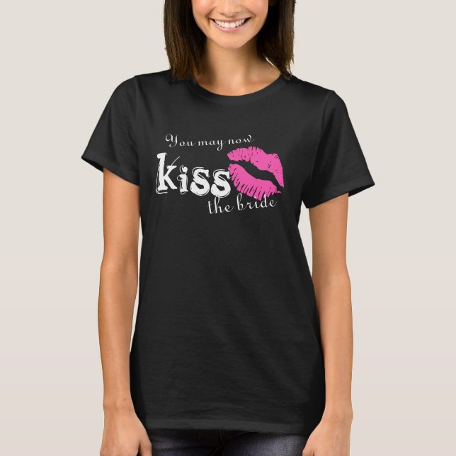 T-shirt Pash rose rouge à lèvres baiser pendant la nuit (Devant)