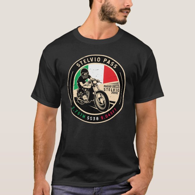 T-shirt Pass Stelvio | Passo Dello Stelvio | Motorcycle (Devant)