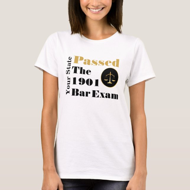 T-shirt Passé l'examen à la barre (Personnaliser, état et  (Devant)