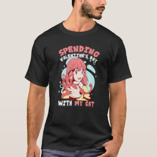 T-shirt Passer la Saint-Valentin avec mon chat pour Valent
